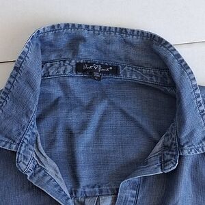Velvet Heart Denim-Effect Button Shirt in Blue